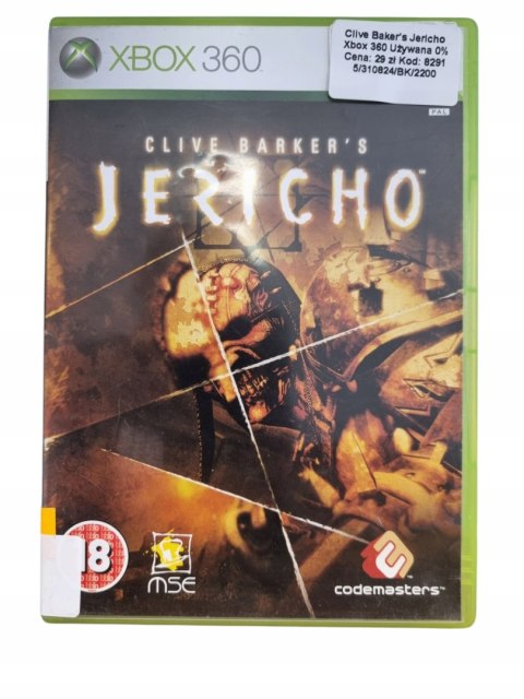 Clive Barker's Jericho Microsoft Xbox 360 Gra na Płycie Clive Barker's Jericho Microsoft Xbox 360 Gra na Płycie