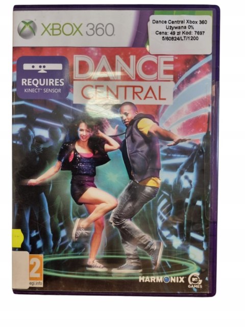 DANCE CENTRAL Kinect Microsoft Xbox 360 Gra na Płycie