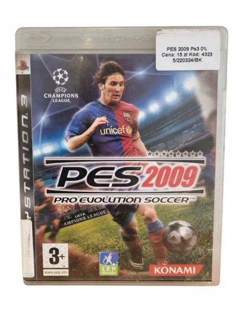 PES 2009 Sony PlayStation 3 Gra na Płycie