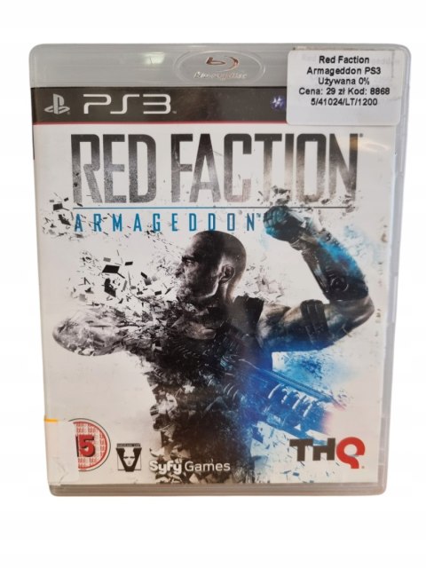 RED FACTION ARMAGEDDON Sony PlayStation 3 Gra na Płycie RED FACTION ARMAGEDDON Sony PlayStation 3 Gra na Płycie