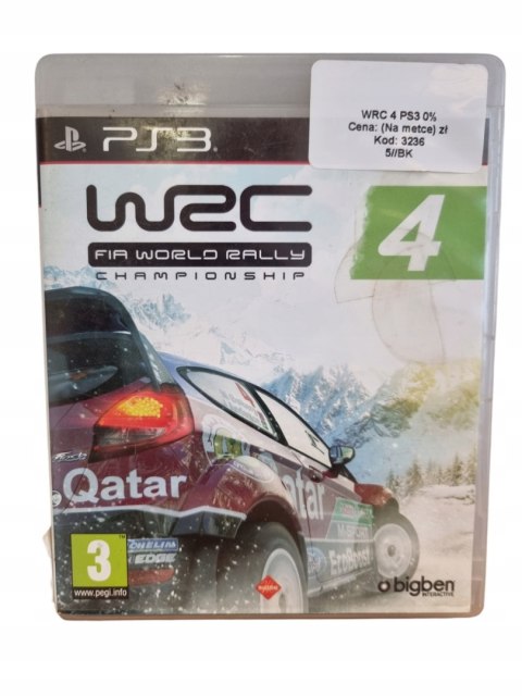 WRC 4 Sony PlayStation 3 Gra na Płycie WRC 4 Sony PlayStation 3 Gra na Płycie