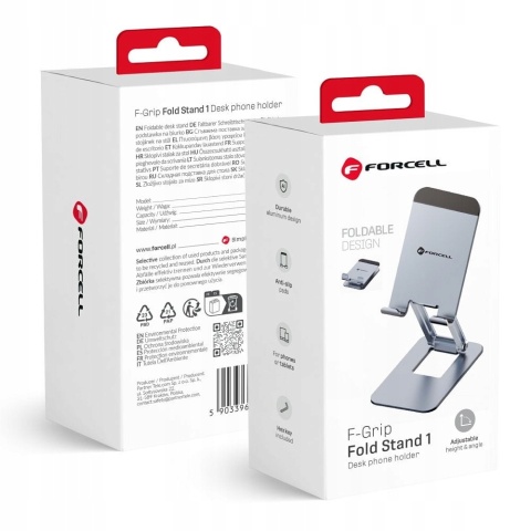 Uchwyt na telefon / tablet biurkowy składany Forcell F-Grip Fold Stand 1 szary