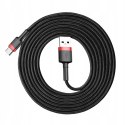 BASEUS kabel USB A do Typ C 1,5A 3 m czarno czerwony Wytrzymały