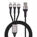 BLUE STAR kabel 2,4A 3w1 USB A do Lightning / Micro USB / Typ C 1,2 m