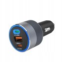 Szybka ładowarka samochodowa 2x USB Typ C 1x USB QC 4.0 65W Forcell szara