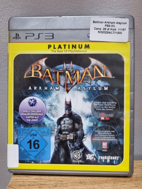 Gra BATMAN ARKHAM ASYLUM PS3 Playstation 3 Używana Gra BATMAN ARKHAM ASYLUM PS3 Playstation 3 Używana