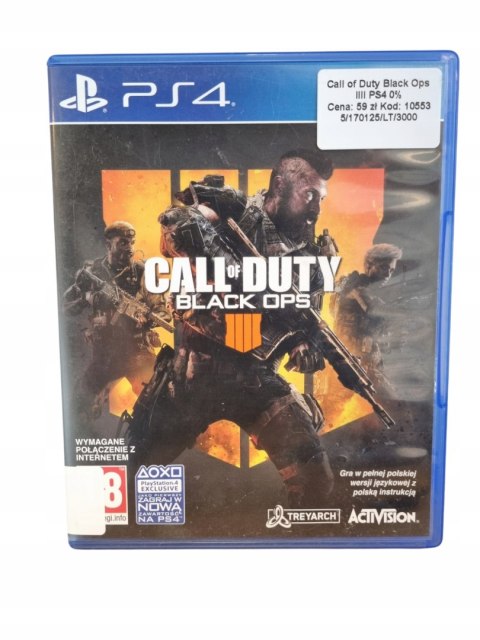 Call of Duty Black Ops IIII 4 PS4 Używana Call of Duty Black Ops IIII 4 PS4 Używana