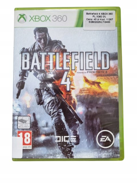 BATTLEFIELD 4 Xbox 360 Używana BATTLEFIELD 4 Xbox 360 Używana