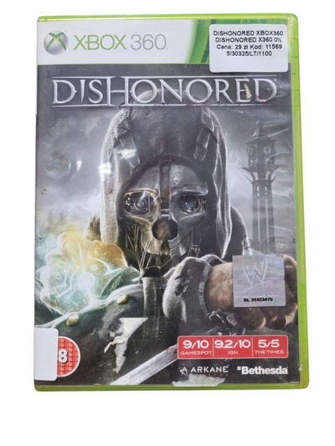 DISHONORED Xbox 360 Używana DISHONORED Xbox 360 Używana