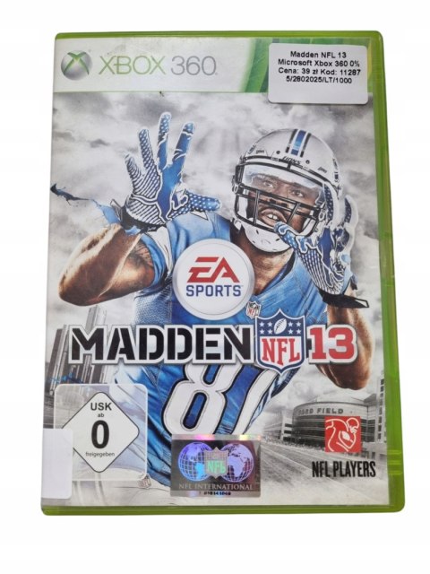 Madden NFL 13 Xbox 360 Używana Madden NFL 13 Xbox 360 Używana