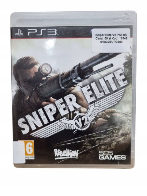 Sniper Elite V2 Playstation 3 PS3 Używana Sniper Elite V2 Playstation 3 PS3 Używana
