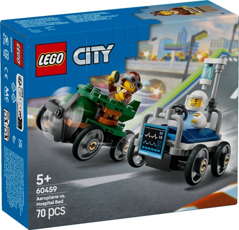 LEGO CITY Zestaw wyścigówek: samolot kontra łóżko szpitalne 60459 LEGO CITY Zestaw wyścigówek: samolot kontra łóżko szpitalne 60459