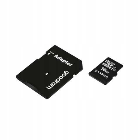 GOODRAM karta pamięci microSD 16GB 100MB/s class 10 UHS I z adapterem SD