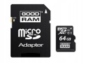 GOODRAM karta pamięci microSD 64GB 100MB/s class 10 UHS I z adapterem SD