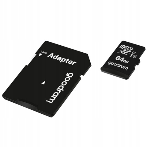 GOODRAM karta pamięci microSD 64GB 100MB/s class 10 UHS I z adapterem SD